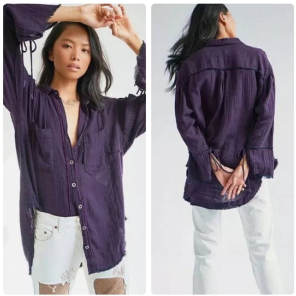 Free People The Venice Top in Purple (XS)